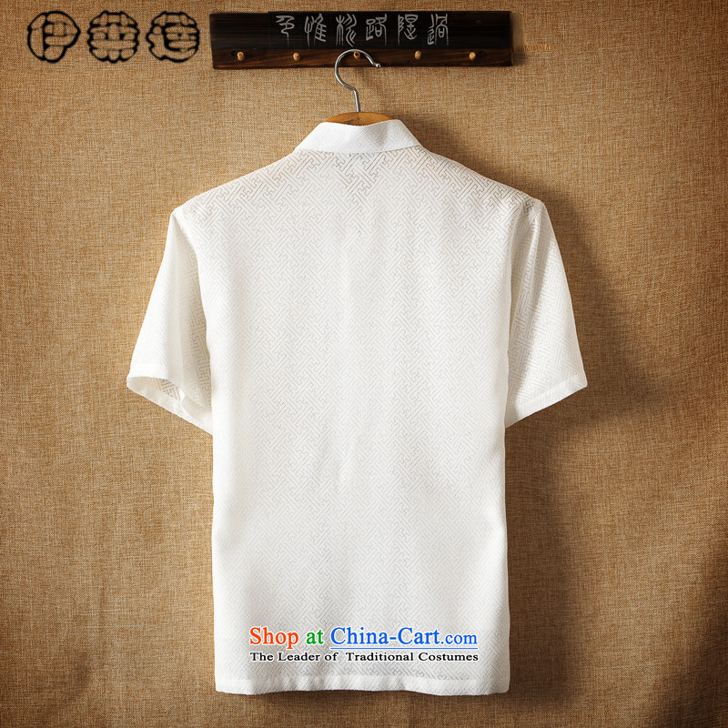 Hirlet Wu Xia, 2015 China wind men Tang Dynasty Short-Sleeve Men Han-linen shirt larger men loose cotton linen summer short-sleeved shirt with white middle-aged Tang 180, Electrolux Ephraim ILELIN () , , , shopping on the Internet
