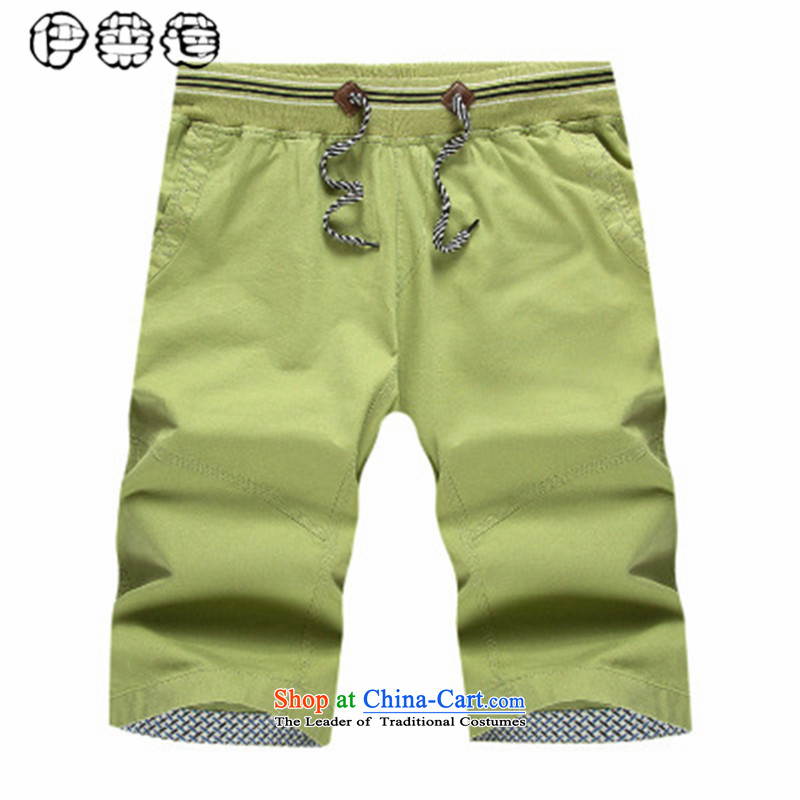 Hirlet Wu Xia, middle-aged 2015 men's summer load father elastic breeches, large relaxd of older persons in the men's fifth beach in CASUAL TROUSERS GREEN聽XXL