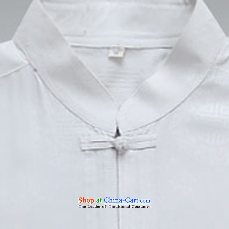 2015 New Tang Dynasty Xia Men's older pure cotton Tang Dynasty Short-Sleeve Men with white ink s father-YI (MORE shopping on the Internet has been pressed.