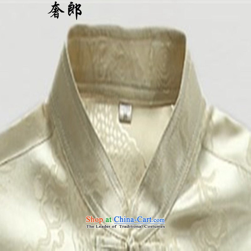The extravagance in health of older men and the spring and summer Tang dynasty l Chinese Chinese tunic kit father blouses national costume Han-New China wind Han-tai chi service kit M/170, beige luxury health , , , shopping on the Internet