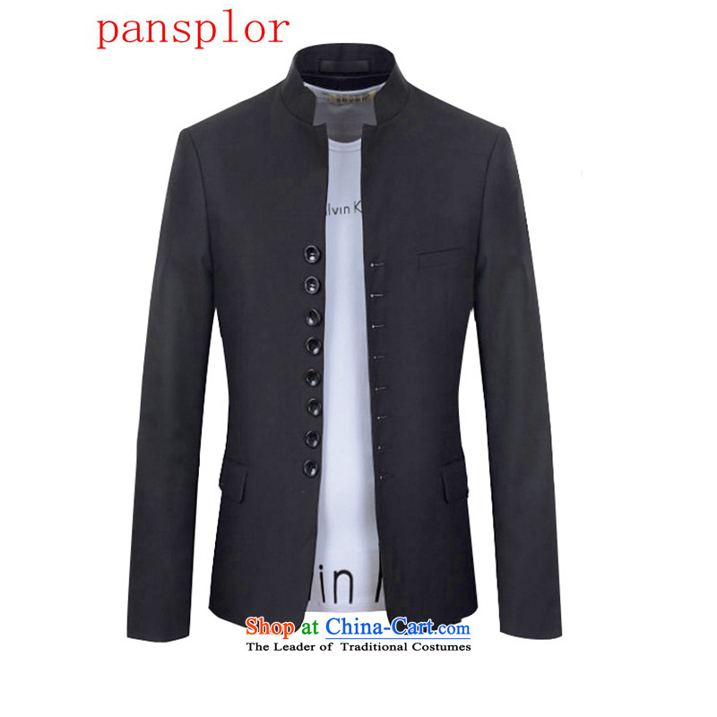 2015 China wind retro pansplor wind reduced collar Chinese tunic suit 1216-X990-F85 BlackXL