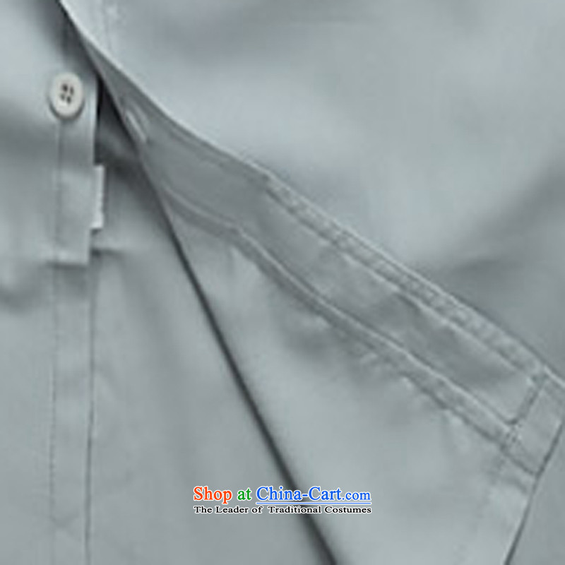 In older men summer reverse collar short-sleeved shirt relaxd clothes business and leisure father Father half-sleeved T-shirt , light gray shirt peterkin ink-YI (MORE shopping on the Internet has been pressed.