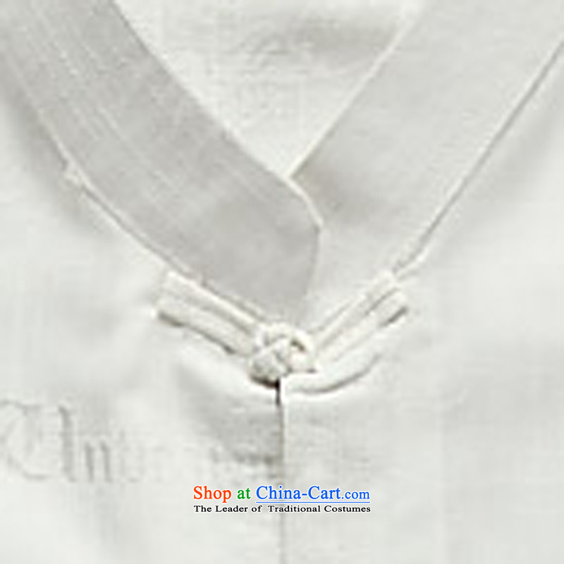 Older persons in the new summer men Tang dynasty cotton linen flax Cotton Men's Han-short-sleeved blouses White XL, Tang Yee (MORE ink YI) , , , shopping on the Internet