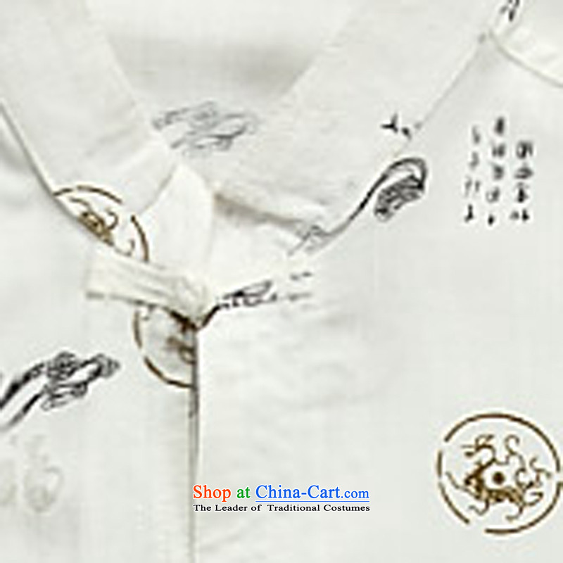 In older men short-sleeved summer Chinese cotton Tang blouses white ink-M (MORE YI shopping on the Internet has been pressed.)