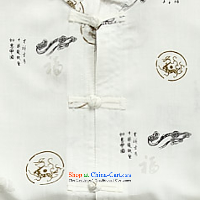 In older men short-sleeved summer Chinese cotton Tang blouses white ink-M (MORE YI shopping on the Internet has been pressed.)