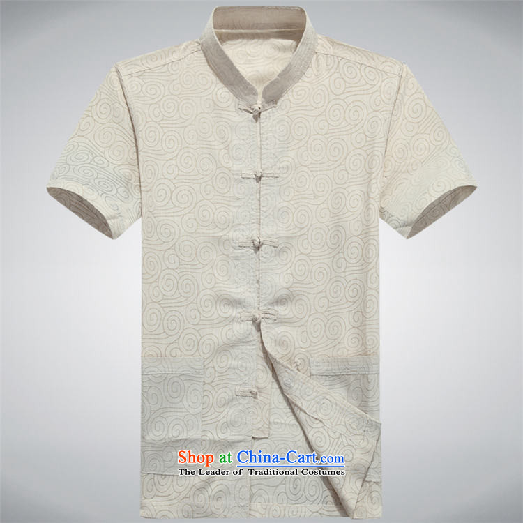Beijing summer, OSCE older short-sleeved middle-aged man Tang dynasty China wind half male in his shirt-sleeves installed grandpa summer father beige M picture, prices, brand platters! The elections are supplied in the national character of distribution, so action, buy now enjoy more preferential! As soon as possible.