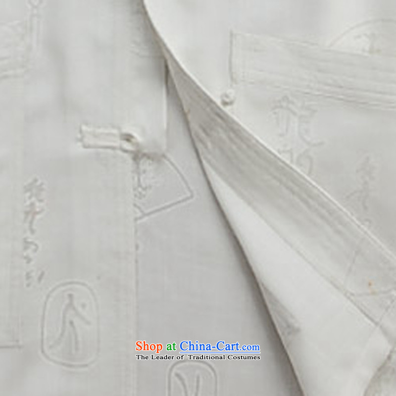 The elderly in the Tang Dynasty and China wind load father Chinese linen summer cotton linen short-sleeved Tang Dynasty Package Taegeuk service men and to intensify the code load white XXXL, father ink-YI (MORE shopping on the Internet has been pressed.