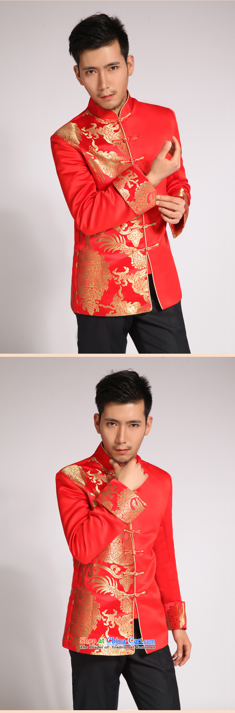 Sau Wo saga of men of the bridegroom Tang Dynasty Chinese wedding dress Sau Wo service men and the groom replacing Men's Apparel-soo and roving entertainment suits Single T-shirt large red M picture, prices, brand platters! The elections are supplied in the national character of distribution, so action, buy now enjoy more preferential! As soon as possible.