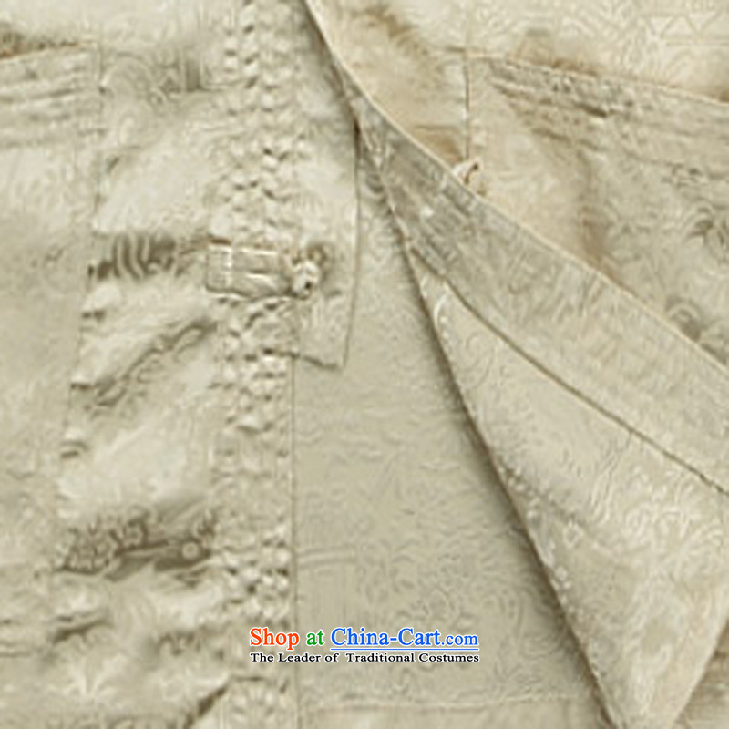 Summer short-sleeved Tang dynasty China wind in Tang Dynasty Older ethnic Chinese elderly Tang Dynasty set of M ink-beige (MORE YI shopping on the Internet has been pressed.)