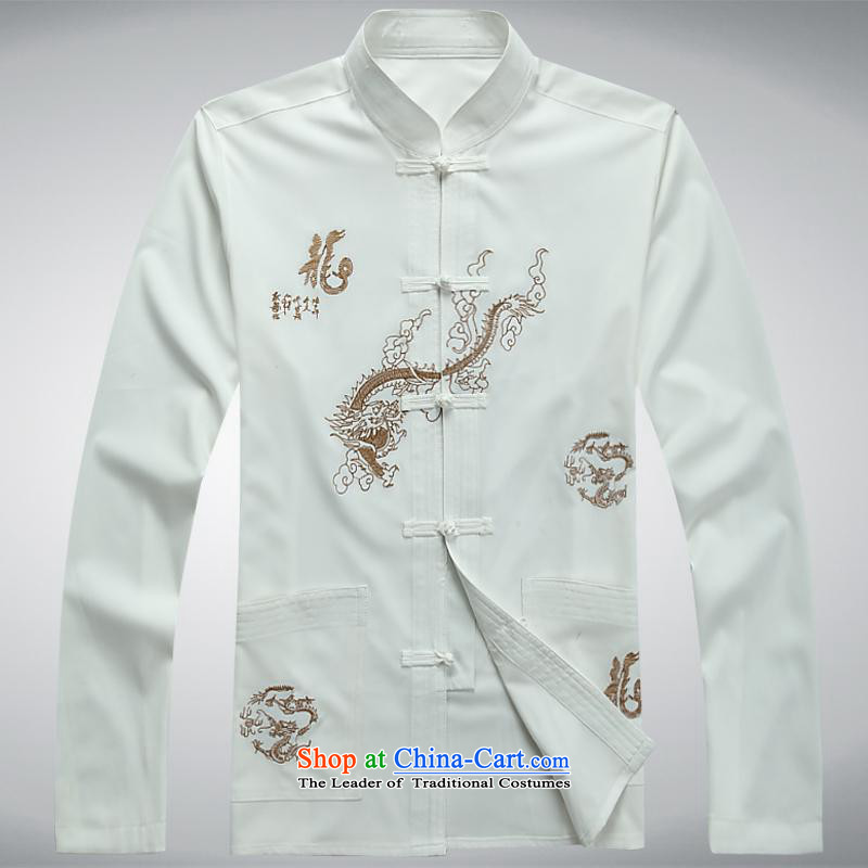 Hundreds of brigade bailv summer Stylish slim, collar comfortable long-sleeved tray clip leisure wears White?XL