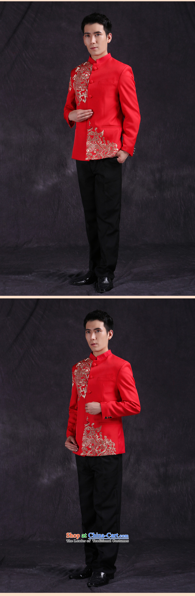 Sau family wo men Chinese style wedding groom long-sleeved Soo Wo service men Tang Dynasty Chinese tunic red wedding dress costume Hi-new large red L picture, prices, brand platters! The elections are supplied in the national character of distribution, so action, buy now enjoy more preferential! As soon as possible.