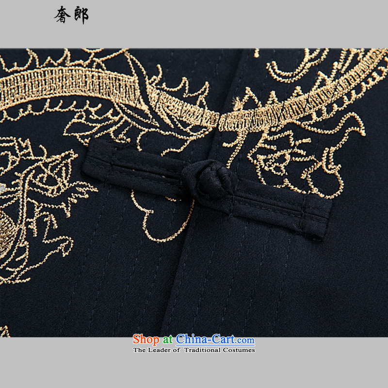 The luxury health Chinese dragon summer men in Tang Dynasty Tsing older Tang Dynasty Recreation Fashion men's long-sleeved shirt Tang Dynasty Chinese wind up manually Han-load father black T-shirt XL, luxury health , , , shopping on the Internet