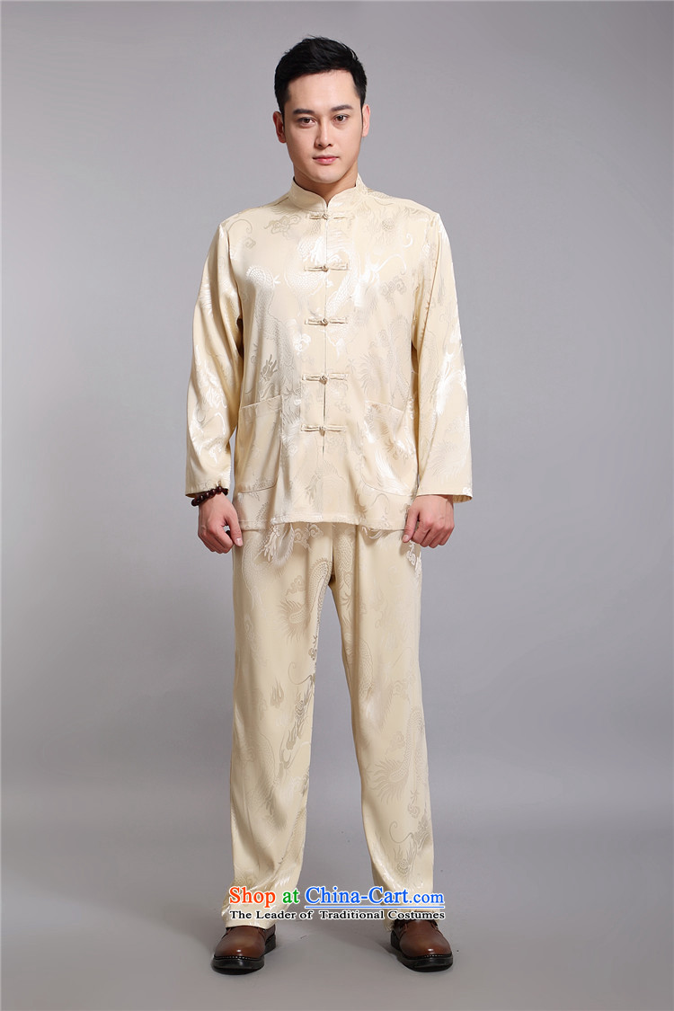 Kanaguri Mouse Tang dynasty elderly long-sleeved kit men Han-Chinese tunic of older collar disc detained national dress blue L picture, prices, brand platters! The elections are supplied in the national character of distribution, so action, buy now enjoy more preferential! As soon as possible.