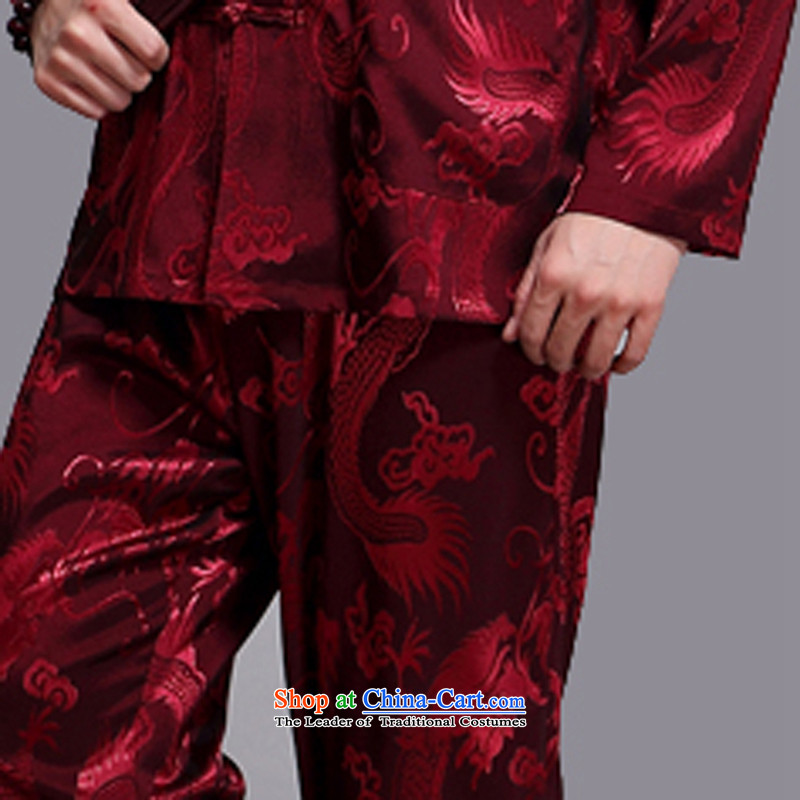 Kanaguri mouse men Tang dynasty long-sleeved shirt of older persons in the Tang Dynasty Package spring and summer load Han-men and tai chi blue XXL, services kanaguri mouse (JINLISHU) , , , shopping on the Internet