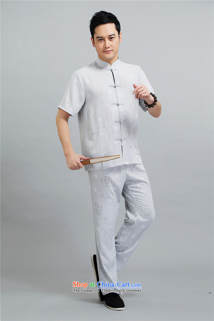 Kanaguri mouse summer men Tang dynasty short-sleeve kit Chinese national wind in leisure older Han-Tang Dynasty Light Gray XXXL picture, prices, brand platters! The elections are supplied in the national character of distribution, so action, buy now enjoy more preferential! As soon as possible.