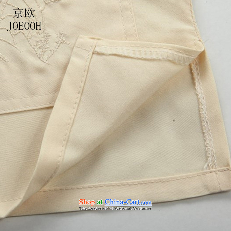 Beijing light summer of OSCE men short-sleeve packaged Men's Mock-Neck short-sleeved Tang dynasty national costume kit M/170, white Putin (JOE OOH) , , , shopping on the Internet