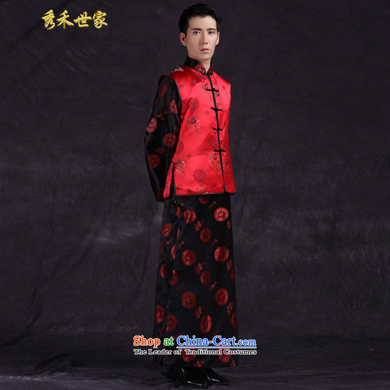 Sau Wo saga costume new Ogonis services men marry retro wedding dress clothes for men followed suit improved costume show, a maximum use of groups of three hats picture color L, Sau Wo family shopping on the Internet has been pressed.