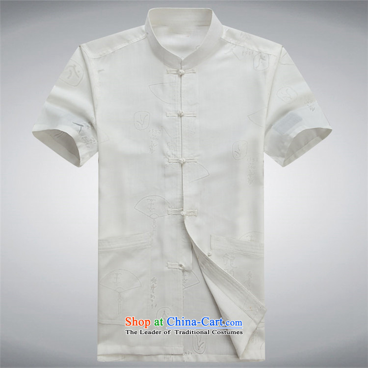 In Europe during the summer months old Beijing New Men's leisure cotton linen short-sleeved shirt Tang Dynasty Chinese linen half Sleeve Tops XXXL/190 white picture, prices, brand platters! The elections are supplied in the national character of distribution, so action, buy now enjoy more preferential! As soon as possible.