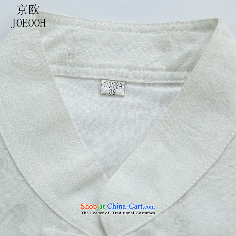 The elderly in the Europe of the Kyung-men cotton linen short-sleeved Tang Dynasty Package China wind load father summer White Kit L/175, Putin (JOE OOH) , , , shopping on the Internet