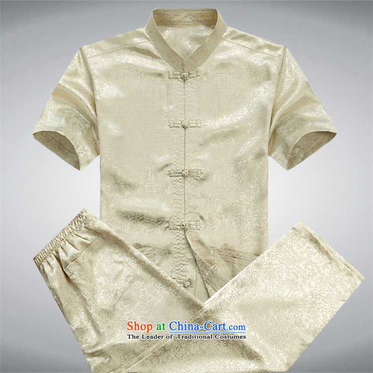 Beijing New European men Tang dynasty short-sleeve packaged along the River During the Qingming Festival