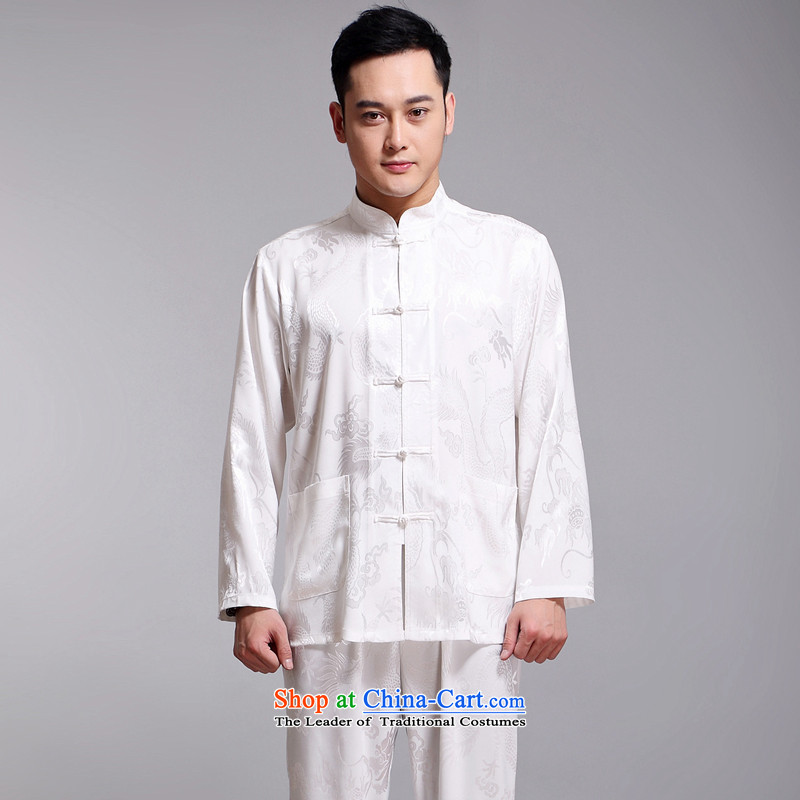 Silver armor men Tang Dynasty Package for men and elderly men's long-sleeved summer China wind men silk father summer load bundle white 170, silver Armor , , , shopping on the Internet
