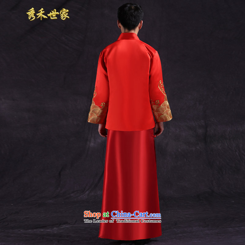 Sau Wo Saga Chinese wedding services Tang Dynasty Show Wo Service costume, men's wedding dress red groom service Tang Dynasty style robes of red , Sau Wo family shopping on the Internet has been pressed.
