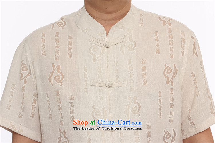 Beijing Eurasian Ma Tang Dynasty Package and short-sleeved in older men Tang Dynasty Chinese national costumes China Summer wind beige L picture, prices, brand platters! The elections are supplied in the national character of distribution, so action, buy now enjoy more preferential! As soon as possible.