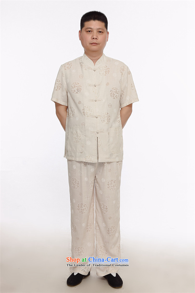 Beijing Summer in Europe older grandpa replacing short-sleeved Large Tang dynasty male kit round lung to cotton linen-Tang dynasty linen package beige L picture, prices, brand platters! The elections are supplied in the national character of distribution, so action, buy now enjoy more preferential! As soon as possible.