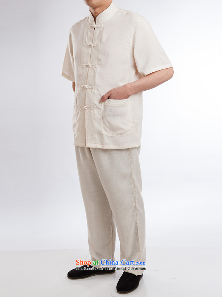 2015 New Products Linen Tang dynasty male Kit Tang dynasty China wind male short-sleeved summer manually drive Chinese national costumes beige detained a set of 185 pictures, prices, brand platters! The elections are supplied in the national character of distribution, so action, buy now enjoy more preferential! As soon as possible.