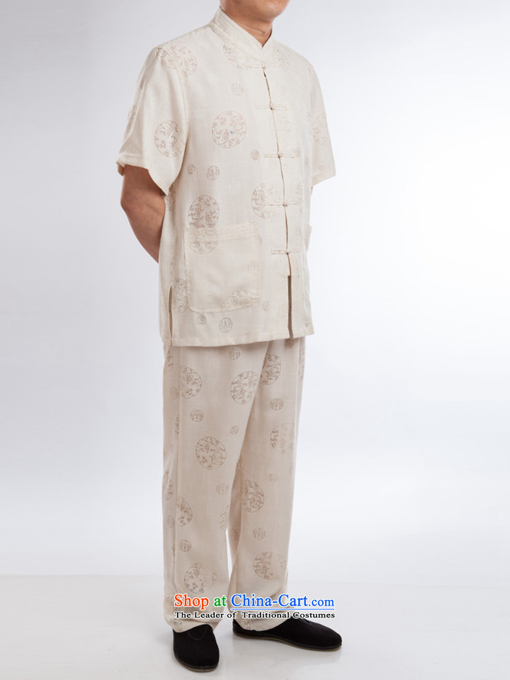2015 New Tang Dynasty Xia Men's older cotton linen Tang Dynasty Short-Sleeve Men with white 185 pictures Daddy, prices, brand platters! The elections are supplied in the national character of distribution, so action, buy now enjoy more preferential! As soon as possible.