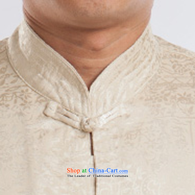 2015 new half sleeve collar male summer improvement of ethnic Chinese male short-sleeved Tang dynasty beige set of 180, Hei concentric , , , shopping on the Internet
