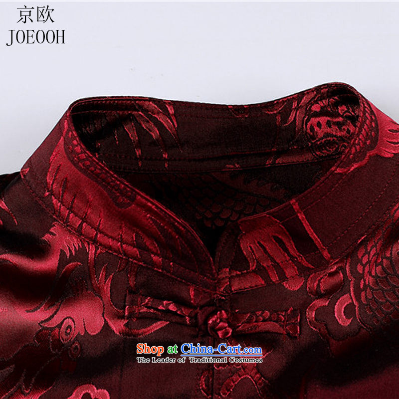 Beijing New European men short-sleeve kit in the Tang dynasty older summer very casual Tai Lung short-sleeved shirt large red T-shirt XXL/180, Putin (JOE OOH) , , , shopping on the Internet