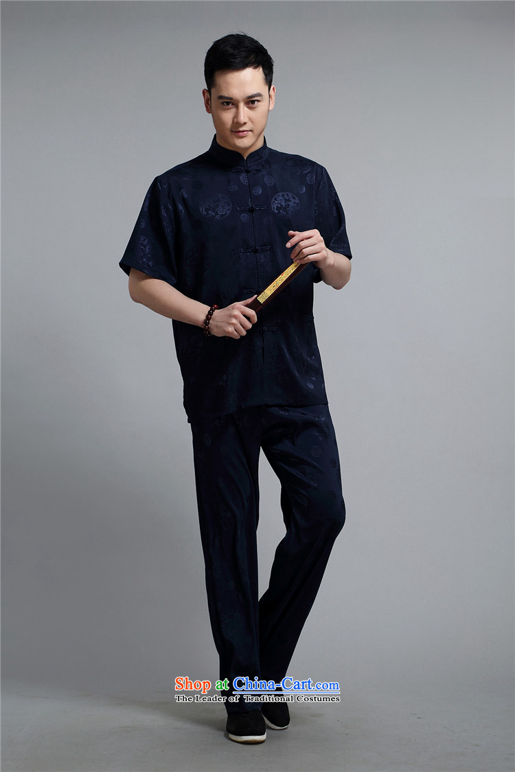 Beijing New European men short-sleeved Tang Dynasty Package Leisure. older men's national round blue collar XXXL/185 lung picture, prices, brand platters! The elections are supplied in the national character of distribution, so action, buy now enjoy more preferential! As soon as possible.