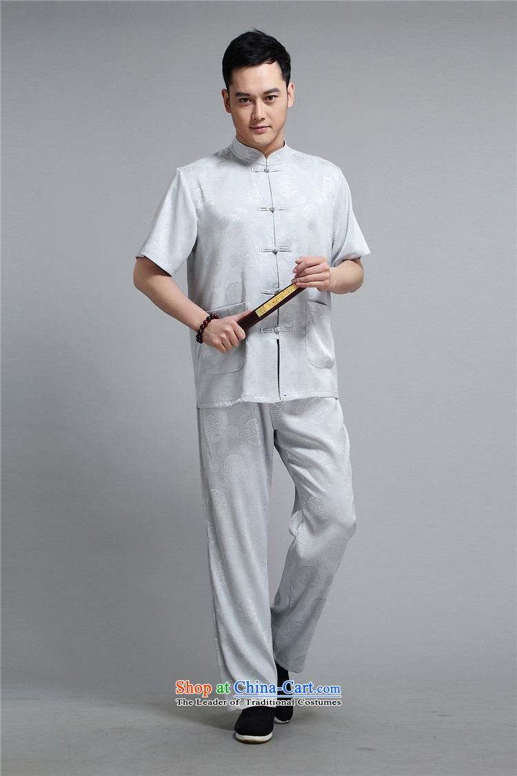 The elderly in the OSCE, Putin short-sleeve kit Tang dynasty men casual Chinese Mock-Neck Shirt clip half-Shirt Light Gray 4XL/190 picture, prices, brand platters! The elections are supplied in the national character of distribution, so action, buy now enjoy more preferential! As soon as possible.