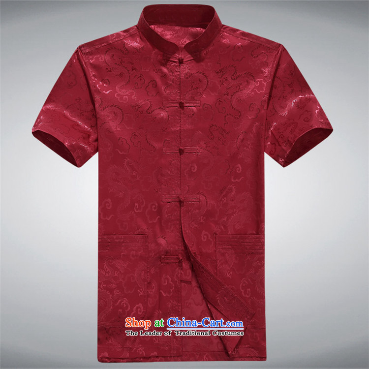 Beijing New OSCE Tang Dynasty Chinese short-sleeved shirt with tie-men casual shirt red L picture, prices, brand platters! The elections are supplied in the national character of distribution, so action, buy now enjoy more preferential! As soon as possible.