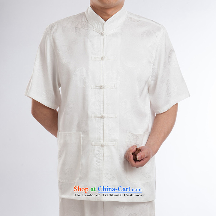 Tang Dynasty men in summer older Chinese shirt silk short-sleeved disc collar gray set of detained 180 pictures, prices, brand platters! The elections are supplied in the national character of distribution, so action, buy now enjoy more preferential! As soon as possible.