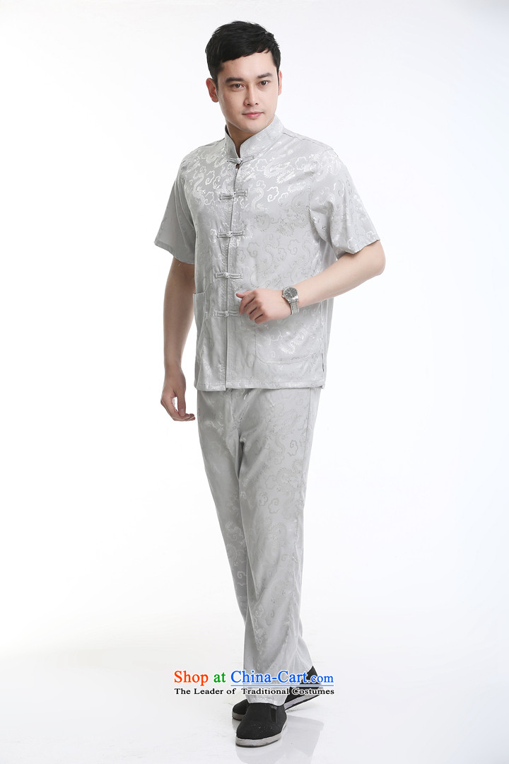The new package Tang dynasty men's short-sleeved summer, Tang dynasty men short-sleeved silk auspicious figure advanced silk, Yunlong White 175 pictures, prices, brand platters! The elections are supplied in the national character of distribution, so action, buy now enjoy more preferential! As soon as possible.