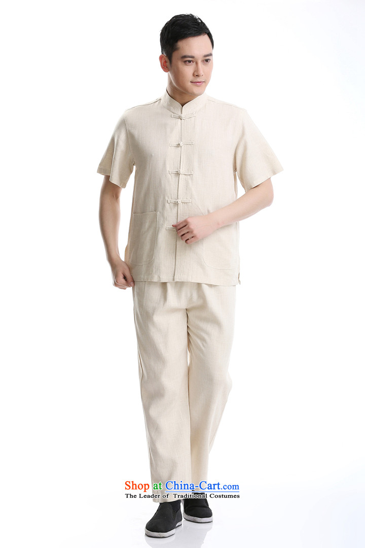 In 2015 a new summer, older men, short-sleeved Tang Dynasty Han-leisure liberal Chinese tunic collar men Tang Dynasty Package Set of beige , prices, PHOTO 175 brand platters! The elections are supplied in the national character of distribution, so action, buy now enjoy more preferential! As soon as possible.