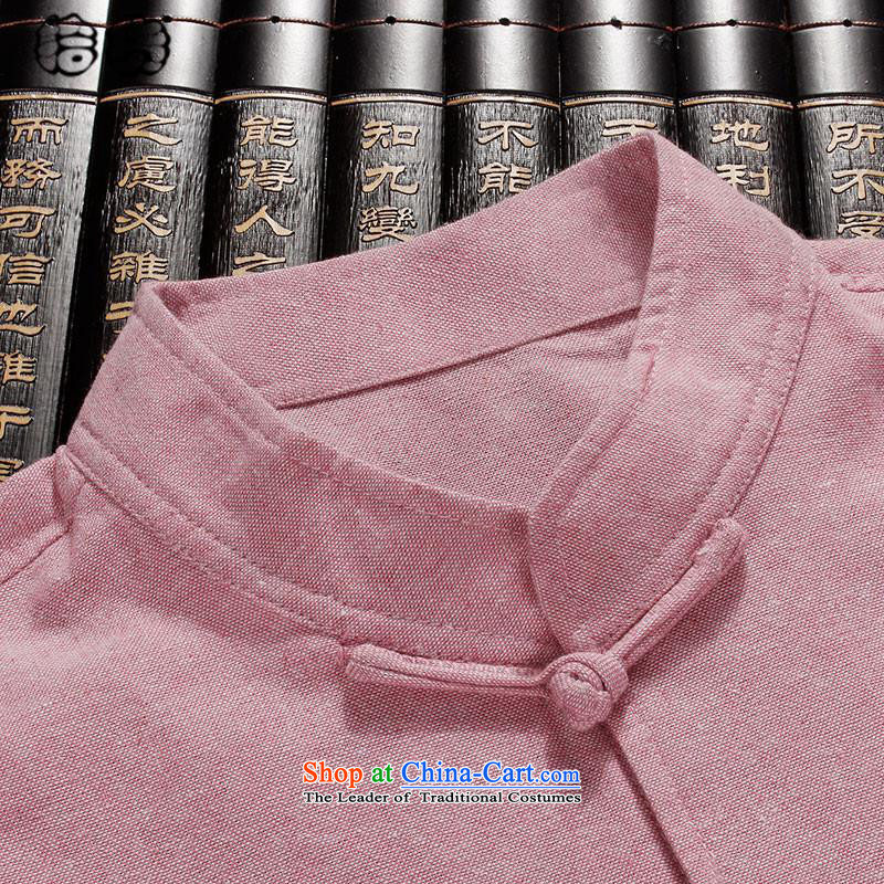 Hirlet summer 2015, Ephraim China wind embroidery men in spring and summer youth Tang Dynasty Chinese Men's Mock-Neck Shirt jackets with large linen men pink 175 Yele Ephraim ILELIN () , , , shopping on the Internet