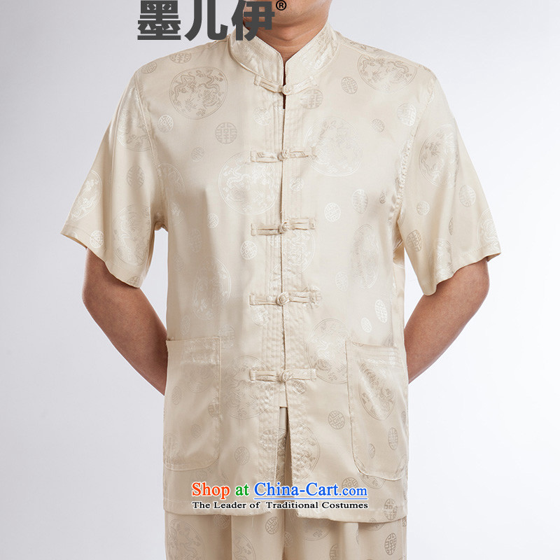 In 2015, the elderly Tang dynasty short-sleeved shirt older men and older persons for summer load grandpa men father blouses beige 165