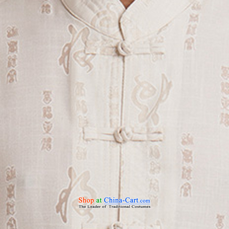 Men Tang Dynasty Package summer cotton linen tunic men short-sleeved casual beige breathability and comfort of a set of 175 ink-YI (MORE shopping on the Internet has been pressed.