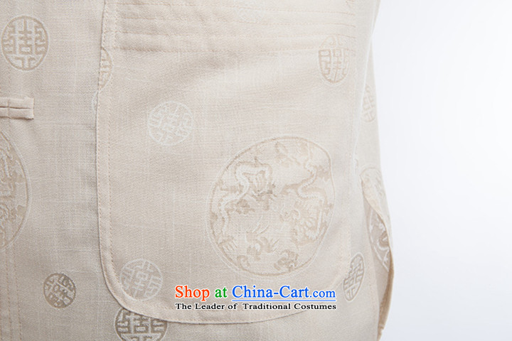 Flax men Tang Dynasty Package China wind short-sleeved pants summer load tray clip collar manually retro Chinese national costumes of a set of 185 pictures, beige price, brand platters! The elections are supplied in the national character of distribution, so action, buy now enjoy more preferential! As soon as possible.