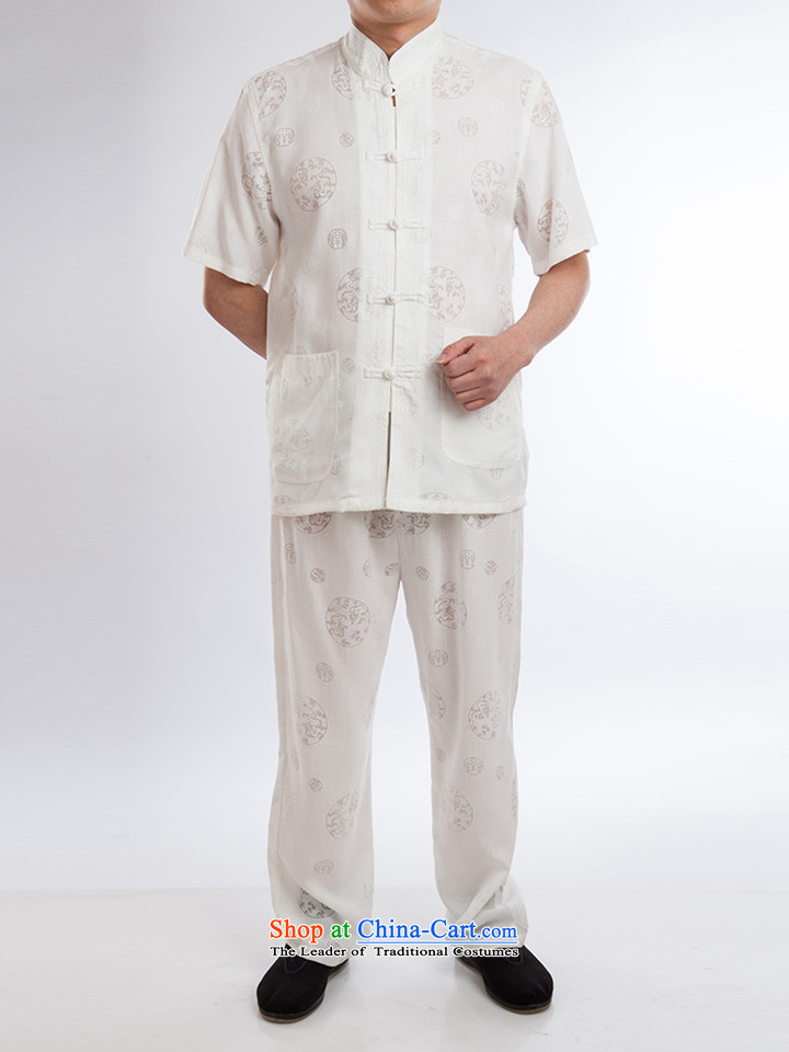 Flax men Tang Dynasty Package China wind short-sleeved pants summer load tray clip collar manually retro Chinese national costumes of a set of 185 pictures, beige price, brand platters! The elections are supplied in the national character of distribution, so action, buy now enjoy more preferential! As soon as possible.