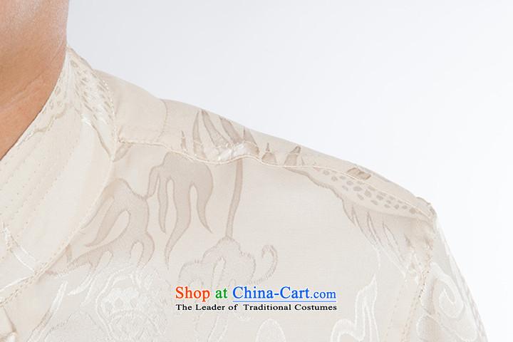 2015 Spring/Summer Load China wind men short-sleeved T-shirt, Tang dynasty older men and silk dress Chinese Taiji Kongfu wear beige set of 190 pictures, prices, brand platters! The elections are supplied in the national character of distribution, so action, buy now enjoy more preferential! As soon as possible.