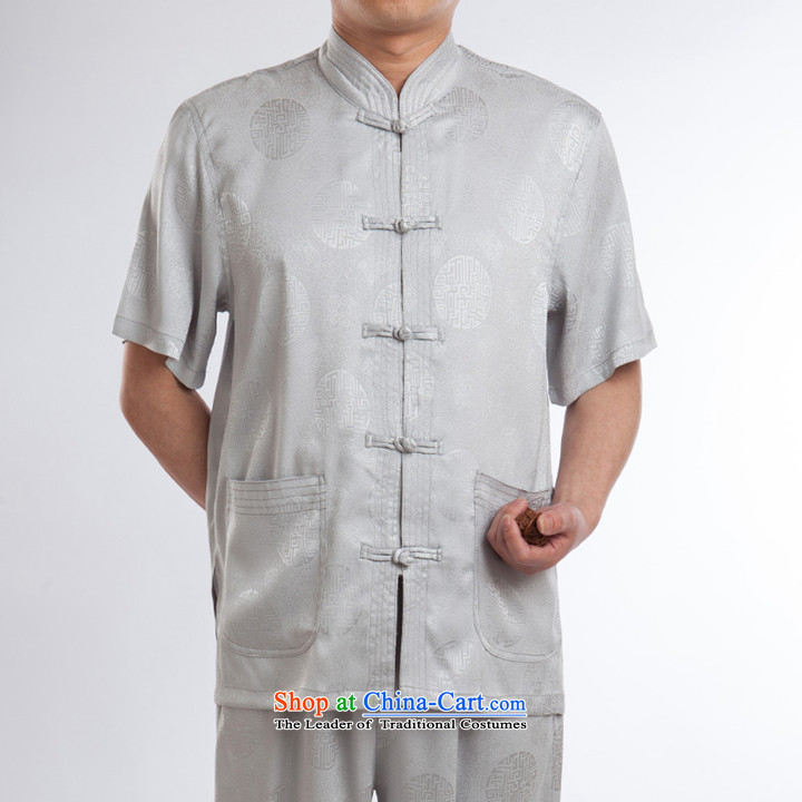 Tang Dynasty men upscale silk Tang dynasty summer short-sleeved older boutique summer set of beige , prices, PHOTO 170 brand platters! The elections are supplied in the national character of distribution, so action, buy now enjoy more preferential! As soon as possible.