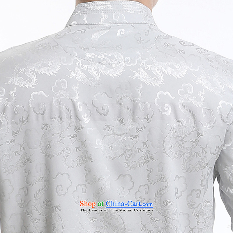 Tang dynasty new male short-sleeved Tang Dynasty Package in older men casual summer Chinese clothing elderly gray ink-180, A MORE YI (shopping on the Internet has been pressed.