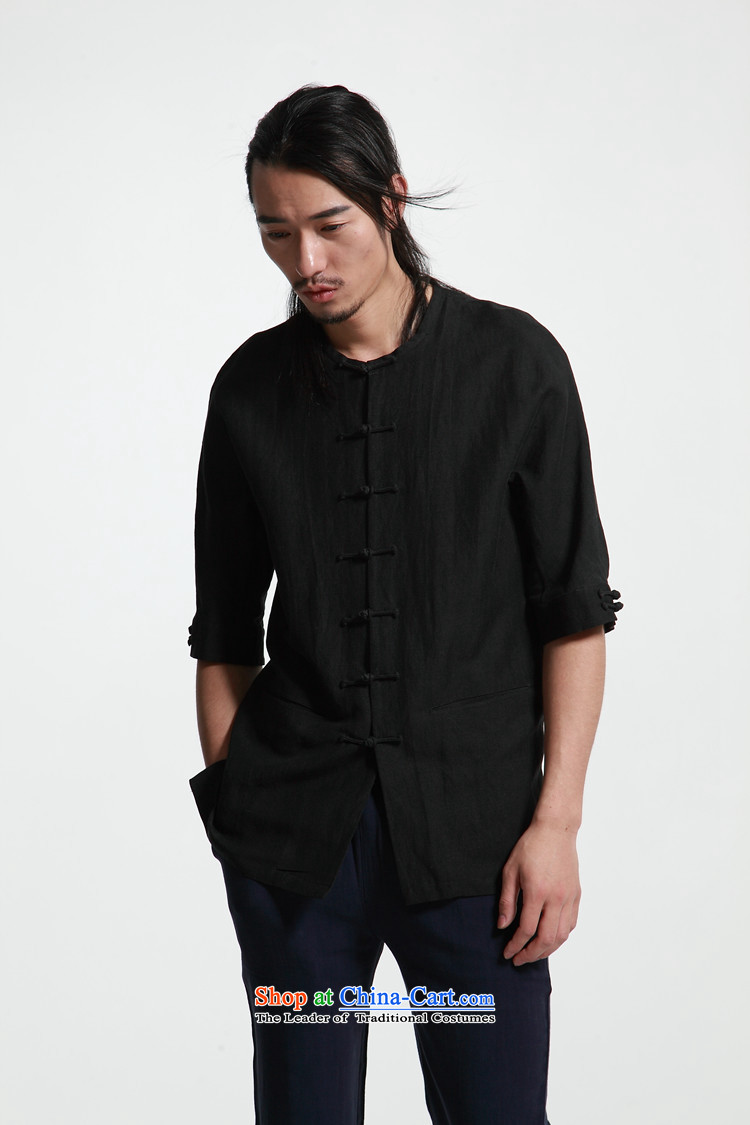 Hee-Snapshot Yong XZAOLONG/ short-sleeved Tang dynasty men round-neck collar summer manually disc detained stylish China wind shirt black L picture, prices, brand platters! The elections are supplied in the national character of distribution, so action, buy now enjoy more preferential! As soon as possible.