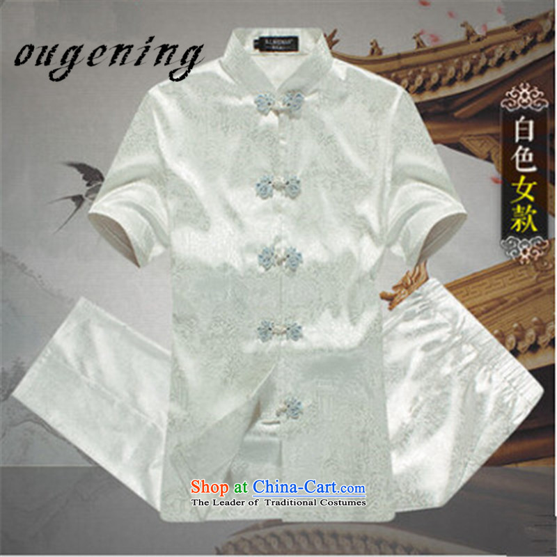 The name of the 2015 summer of the OSCE, men in older Tang Dynasty Package short-sleeved shirt China wind load dad grandpa summer shirt jogs Older Women's clothes, Red Grid (the name of the OSCE S165/84, ougening) , , , shopping on the Internet