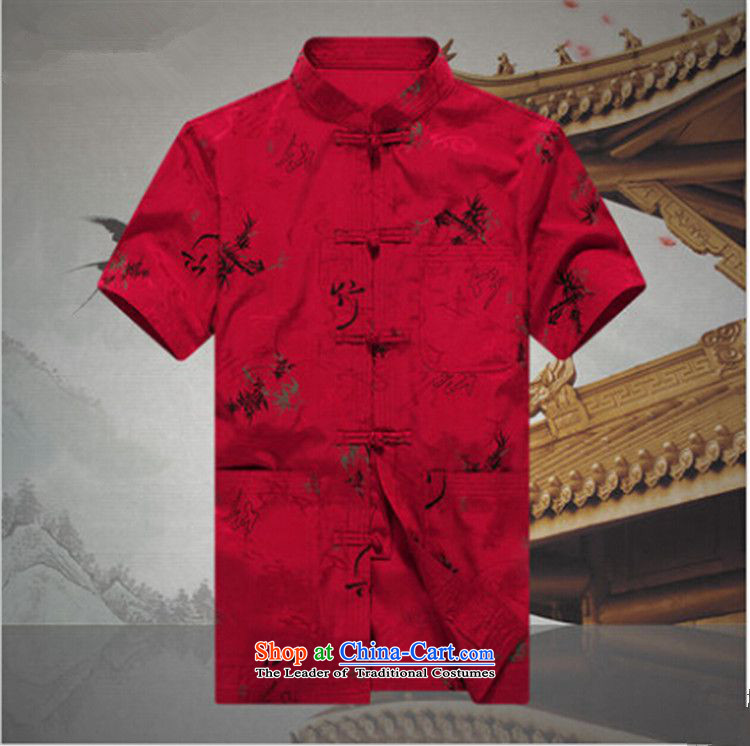 The OSCE, 2015 summer, China lemonade wind short-sleeved men of older persons in the Tang dynasty father shirt men elderly Chinese Dress Shirt Grandpa summer red XL180/96 picture, prices, brand platters! The elections are supplied in the national character of distribution, so action, buy now enjoy more preferential! As soon as possible.