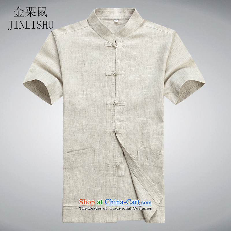 Kanaguri mouse summer men Tang Dynasty Package short-sleeved of older persons in the grandfather summer beige Kit , L kanaguri mouse (JINLISHU) , , , shopping on the Internet
